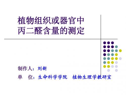 植物组织或器官中丙二醛含量的测定