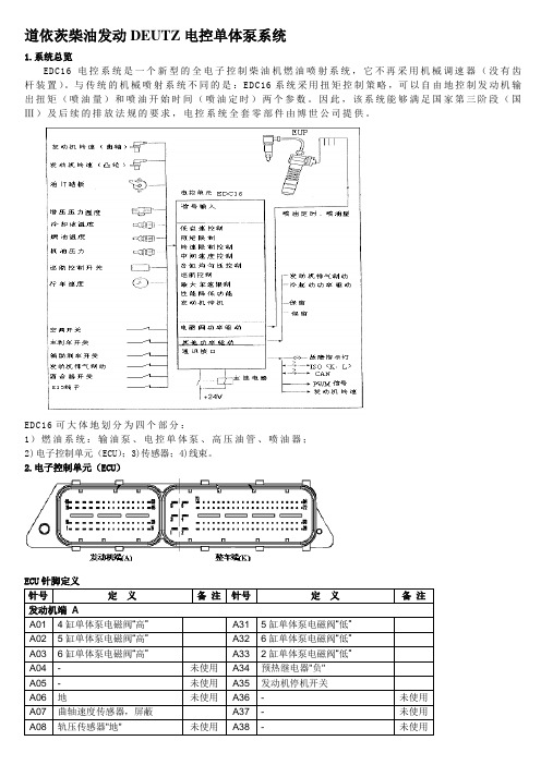 道依茨发动机DEUTZ电控单体泵系统技术资料维修资料.doc