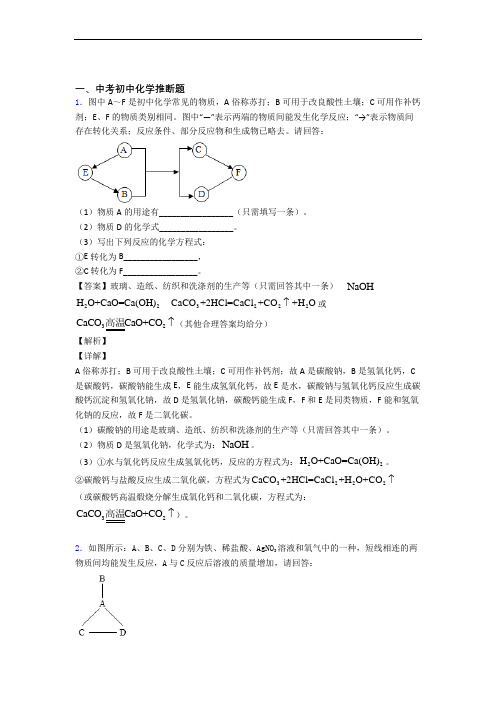 2020-2021全国各地中考化学分类：推断题综合题汇编附答案解析