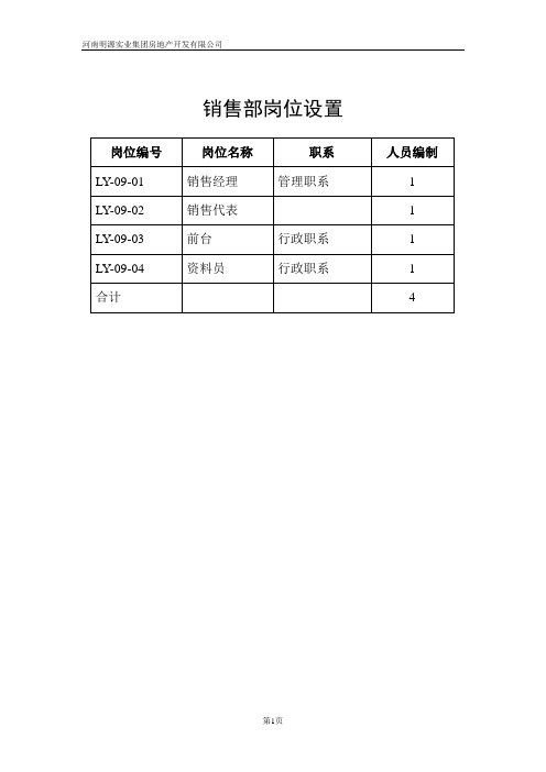 地产公司经营部管理职责