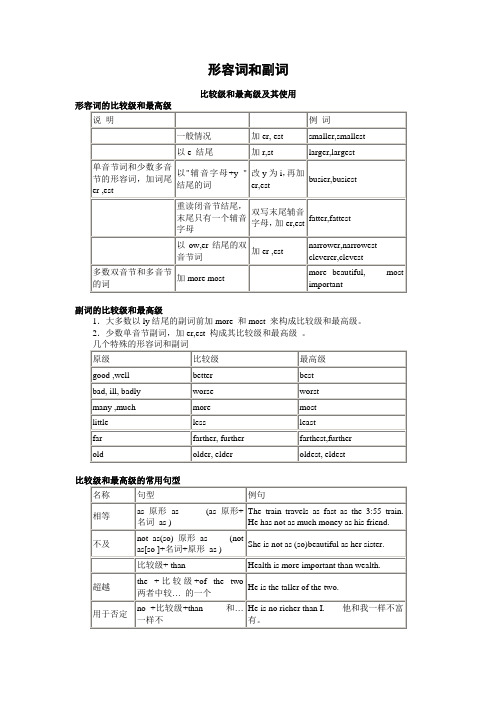 高中英语虚词形容词和副词