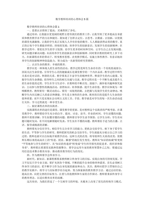 数学教师培训的心得体会5篇