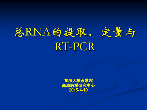 总RNA的提取和RT-PCR(20154)