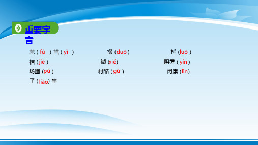 2019年秋人教版(2019新教材)高中语文必修1教学课件：第二单元 第6课 基础知识梳理 (共5张PPT)