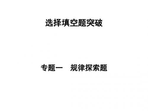 河南省2018年中考数学总复习课件选择填空题突破 专题1规律探索题