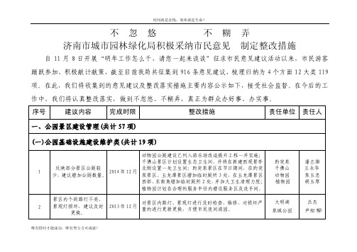 意见建议落实措施表格详细版doc