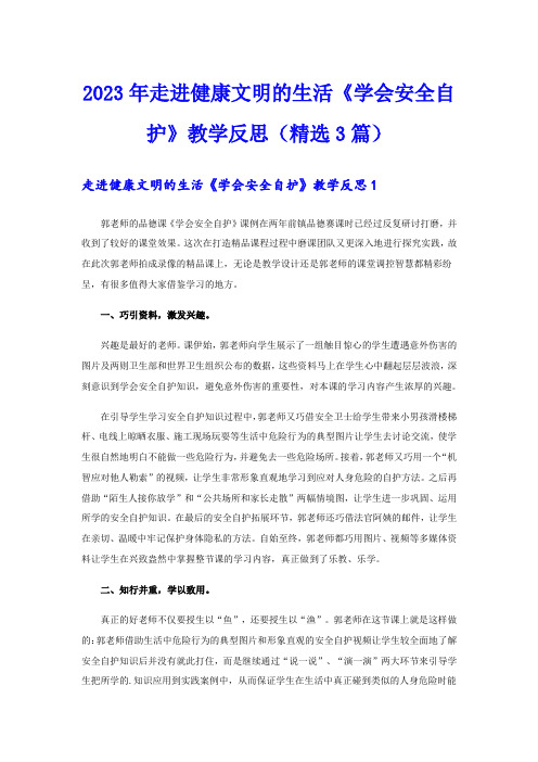 2023年走进健康文明的生活《学会安全自护》教学反思(精选3篇)