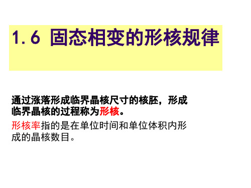 固态相变1.6固态相变形核规律