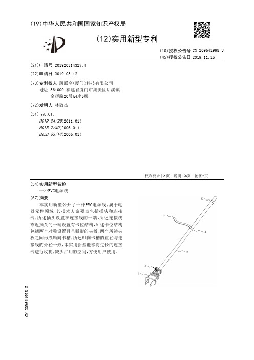 【CN209641998U】一种PVC电源线【专利】