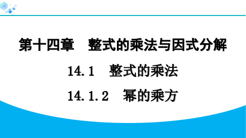 14.1.2 幂的乘方【课课练】八年级上册人教版数学