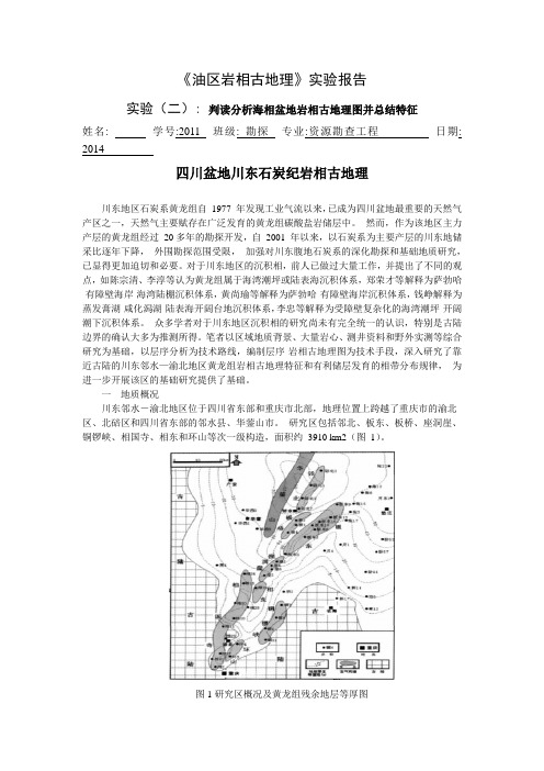 油区岩相古地理 实验二