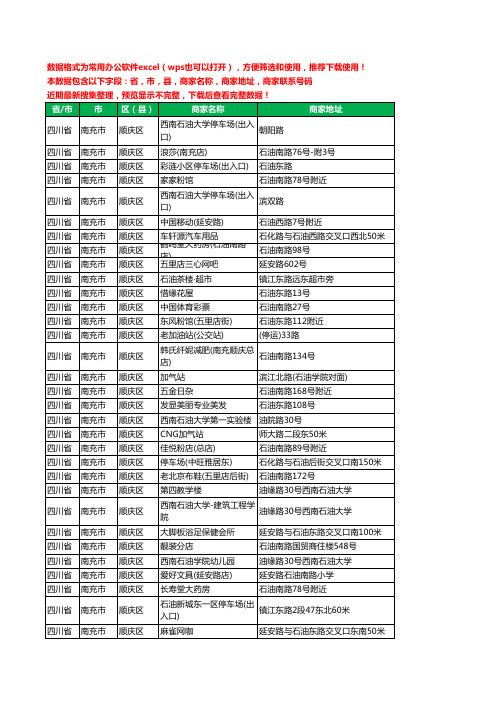 2020新版四川省南充市顺庆区加油站服务工商企业公司商家名录名单联系电话号码地址大全593家
