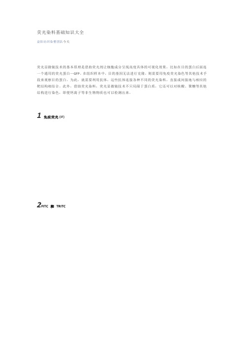 荧光染料基础知识大全