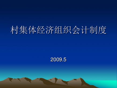 村集体经济组织会计制度