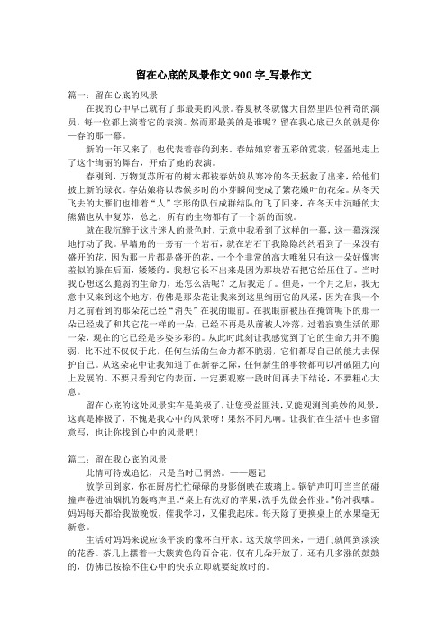 留在心底的风景作文900字_写景作文