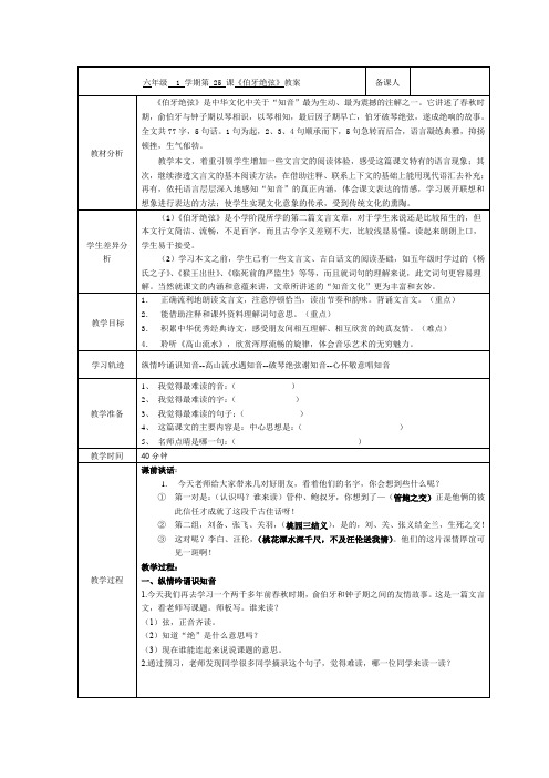 部编版语文六年级上册 伯牙绝弦(公开课)