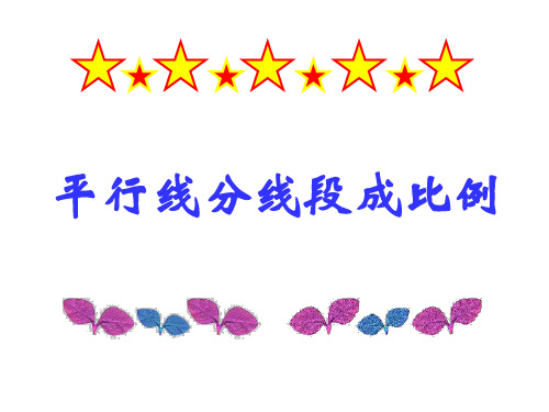 平行线分线段成比例的应用(新编201912)