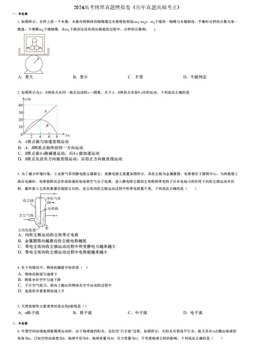 2024高考物理真题模拟卷(历年真题高频考点) (2118)