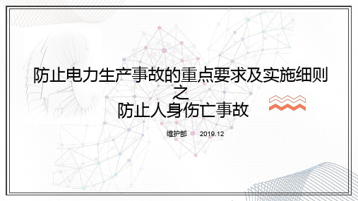 防止电力生产事故的重点要求及实施细则(二十五项反措)——防止人身意外伤害1