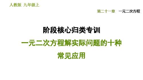 2后核心归类专训一元二次方程解实际问题的十种常见应用PPT课件(人教版)