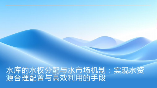 水库的水权分配与水市场机制：实现水资源合理配置与高效利用的手段