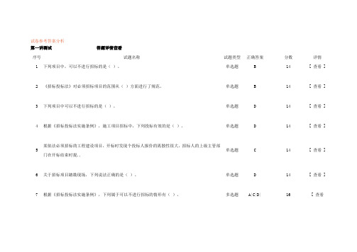 招标师继续教育招标投标法实施条例案例分析测试题答案主讲教师张志军