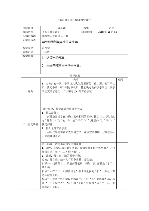 《部首查字法》微课教学设计