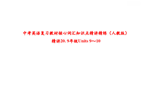 9年级Units 9～10---中考英语复习教材核心词汇知识点精讲精练(人教版)