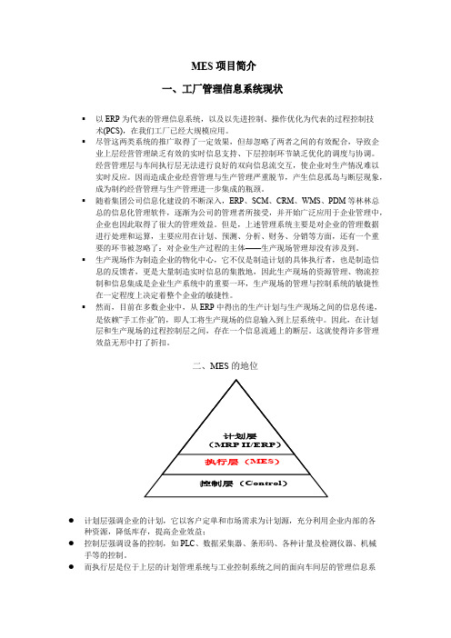 MES项目简介