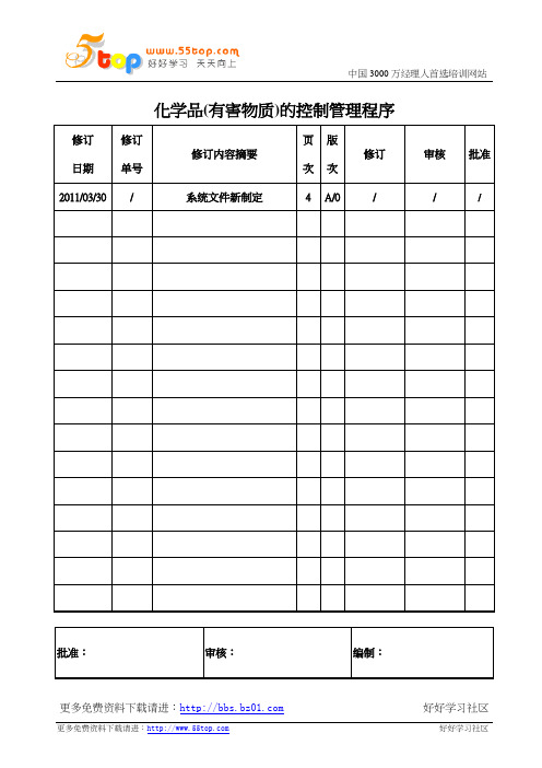 有害物质控制管理程序