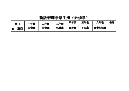 新版雏鹰争章手册(必修章)