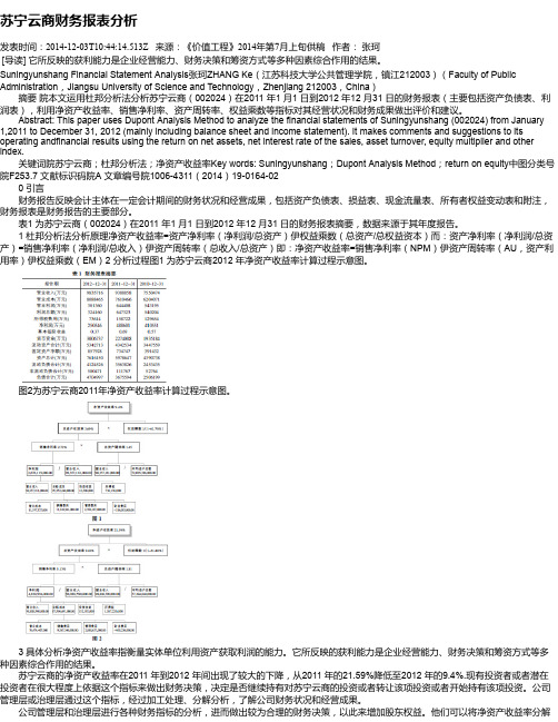 苏宁云商财务报表分析