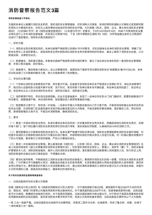 消防督察报告范文3篇