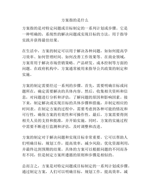 方案指的是什么