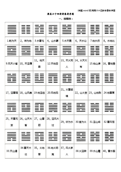 (完整word版)周易六十四卦卦象卦序图