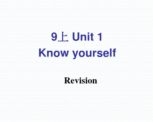 牛津译林版英语九年级上册期末复习课件Unit1 Revision