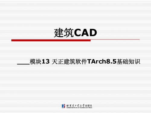 13模块13 天正建筑软件TArch8.5基础知识