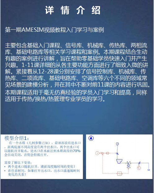 第一期Amesim视频教程入门学习与案例