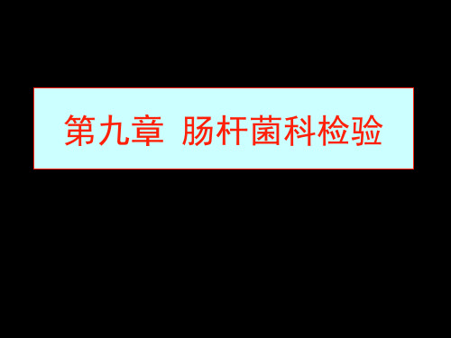 第9章肠杆菌科