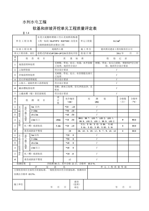 挡墙评定表