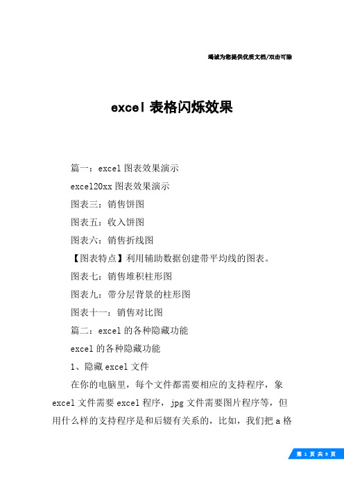 excel表格闪烁效果