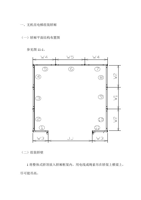 无机房电梯组装轿厢