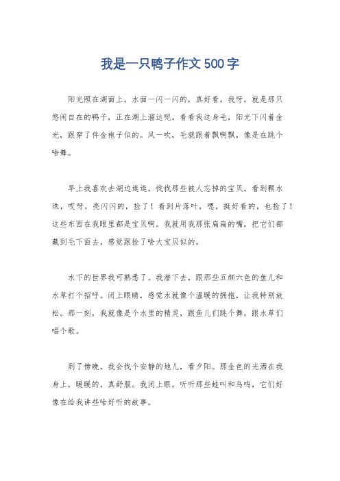 我是一只鸭子作文500字