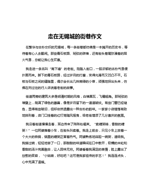 走在无锡城的街巷作文