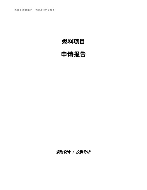 燃料项目申请报告参考模板(word下载可编辑)