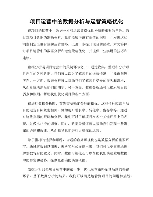 项目运营中的数据分析与运营策略优化