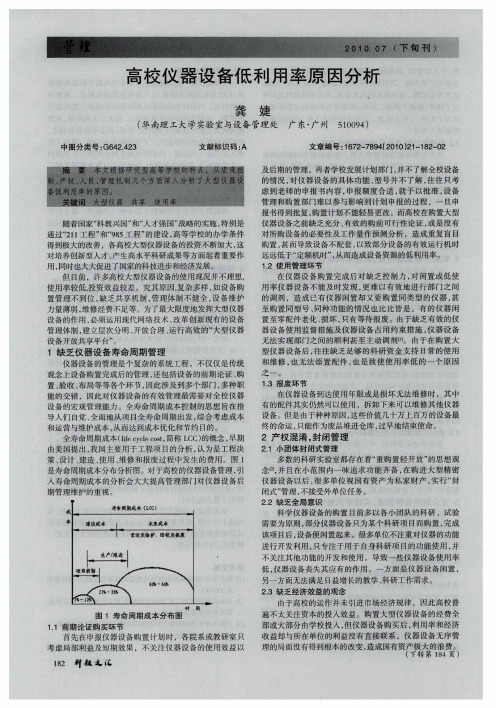 高校仪器设备低利用率原因分析