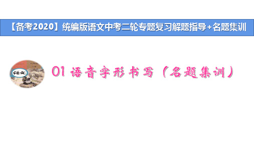 统编版中考语文二轮复习专题01语音、汉字与书写(名题集训)演示版