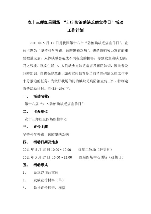515宣传日工作计划工作总结