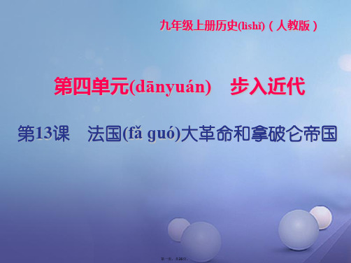 九年级历史上册第四单元步入近代第13课法国大革命和拿破仑帝国习题课件新人教版[1]
